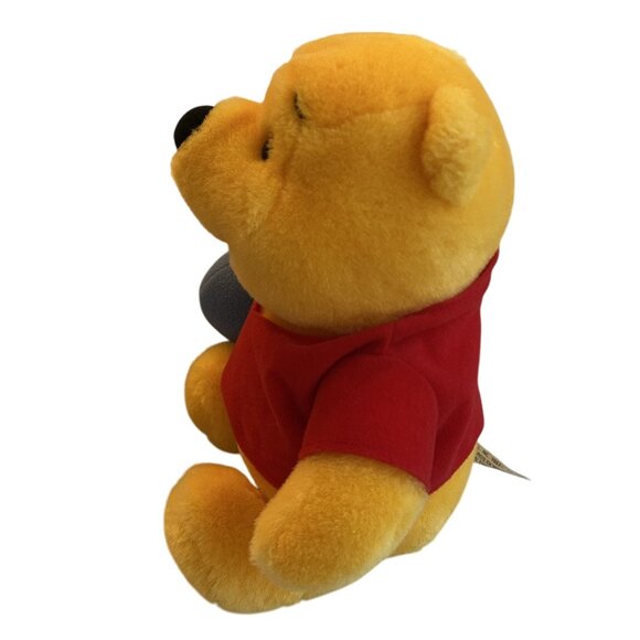 Vintage 1997 Mattel Winnie The Pooh Plush Toy 10" Disney Classic Red Shirt & Hon - Picture 2 of 4